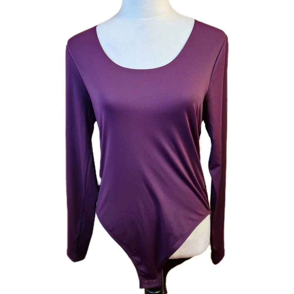 Old Navy Womens Large Double Layer Sculpting Bodysuit Sumptuous Purple‎ NEW NWT